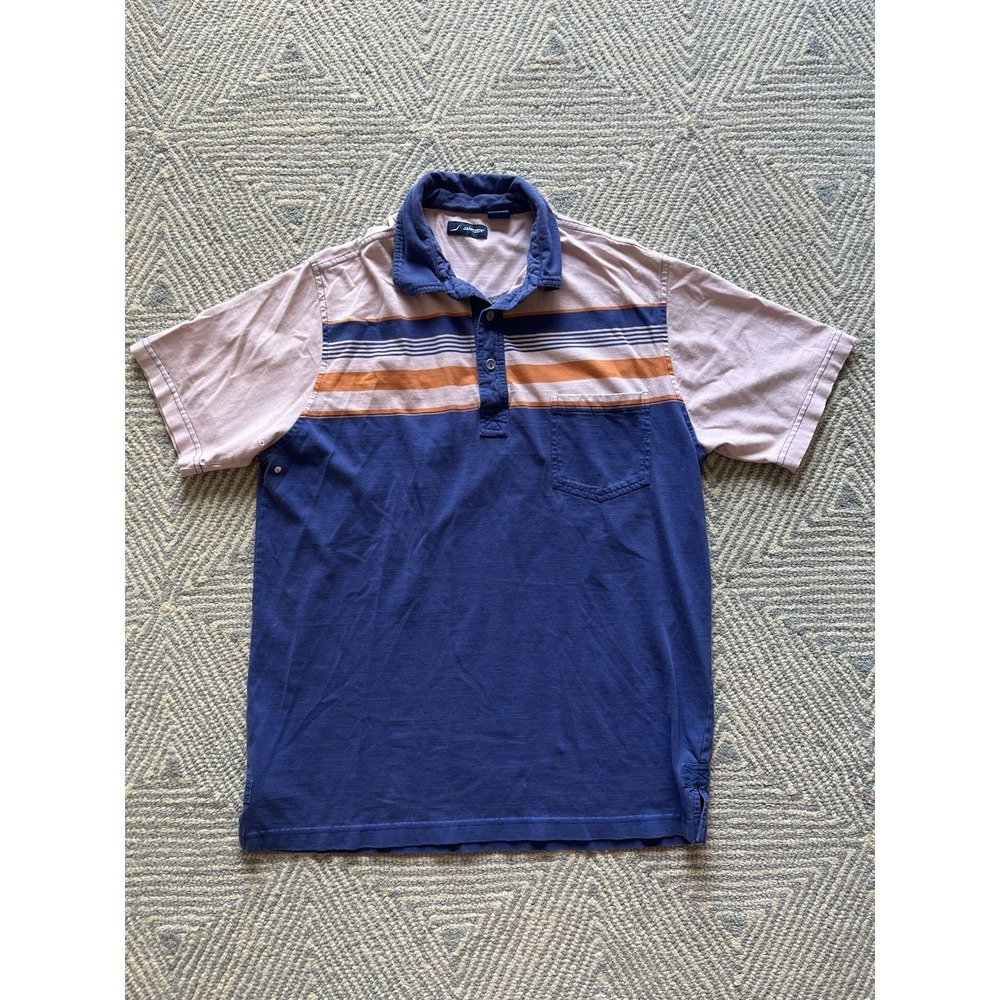 Jantzen Multicolor Striped Pocket Polo Shirt - Medium - Picture 1 of 6